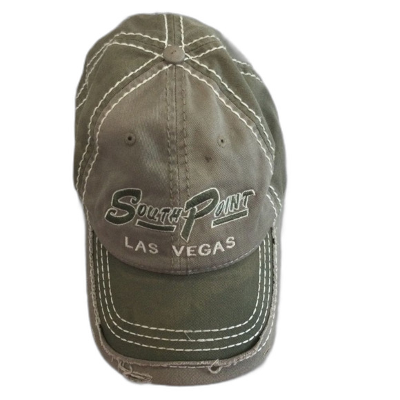 Otto Cap Hat Unisex Adjustable Tan South Point Las Vegas Heavily Distressed - Picture 10 of 10